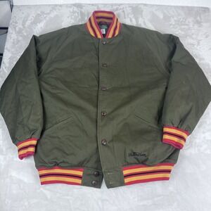 Stall & Dean Bomber Jacket Mens 4XL Green Varsity Retro Streetwear Preppy Y2K